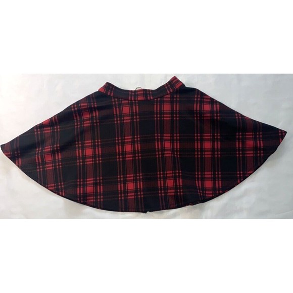 Hot Topic Skater Skirt Red and Black Extra Small Front Zipper - Picture 4 of 9